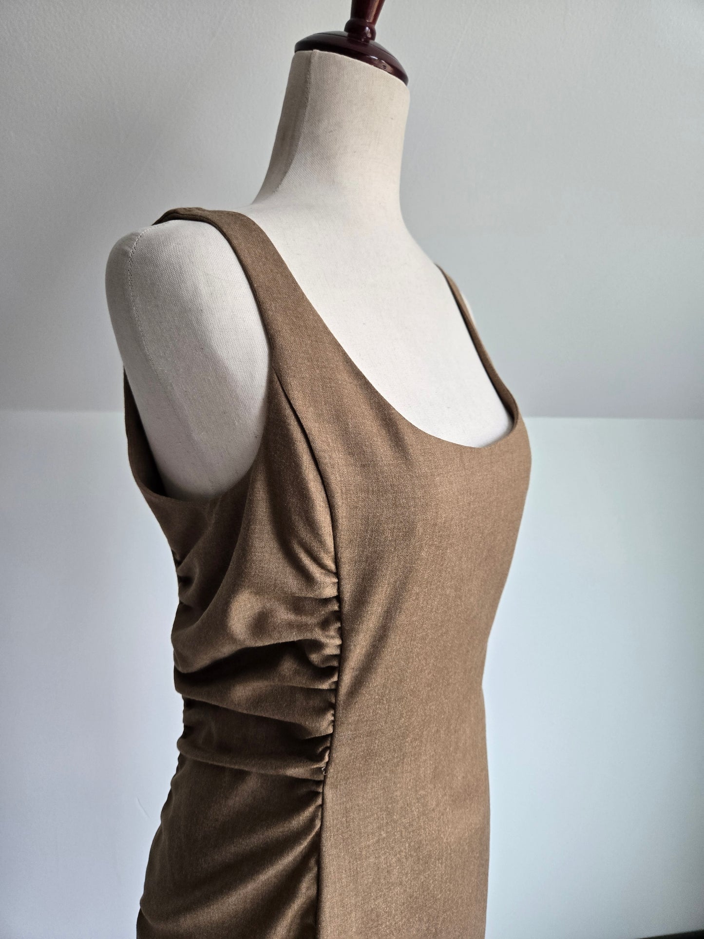 William Reid Brown Wool Fitted Dress - Size 10