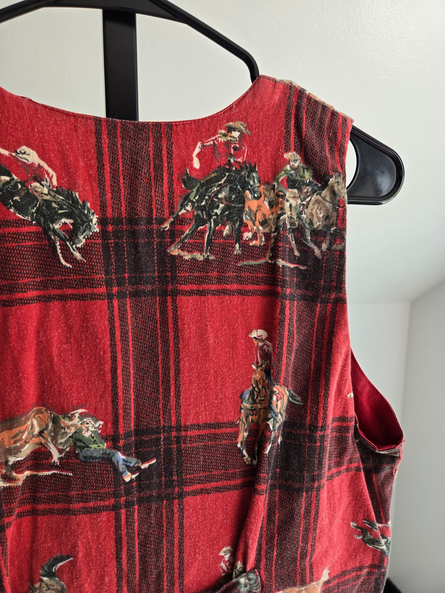 Atlast Vintage Cotton Cowboy Print Vest - Small