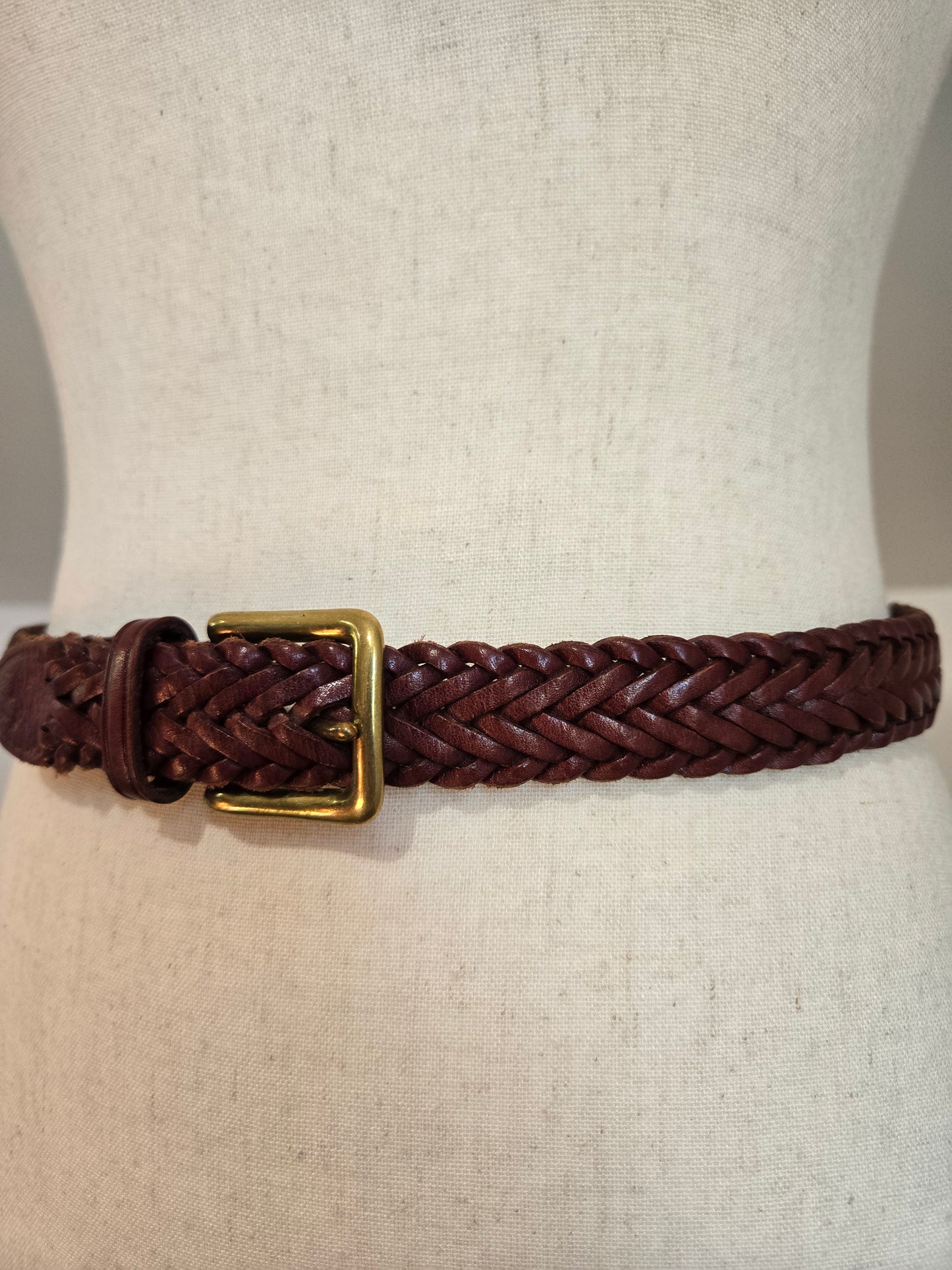High Quality Braided Leather Belt Made in England - W24-30"