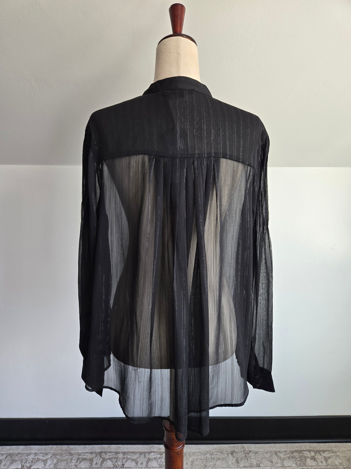 All Saints NWT Sheer Black Top - Medium