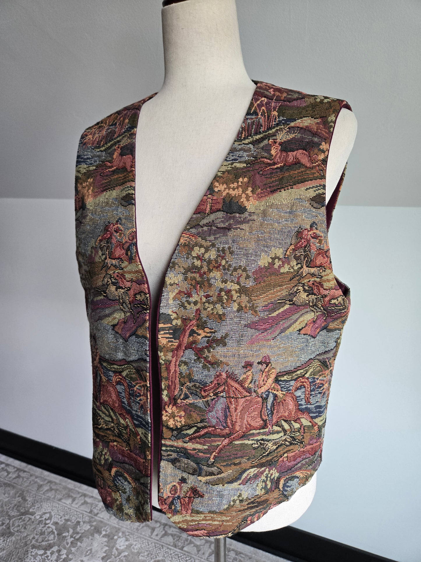 Equestrian Tapestry Hand Made Vest - M/L
