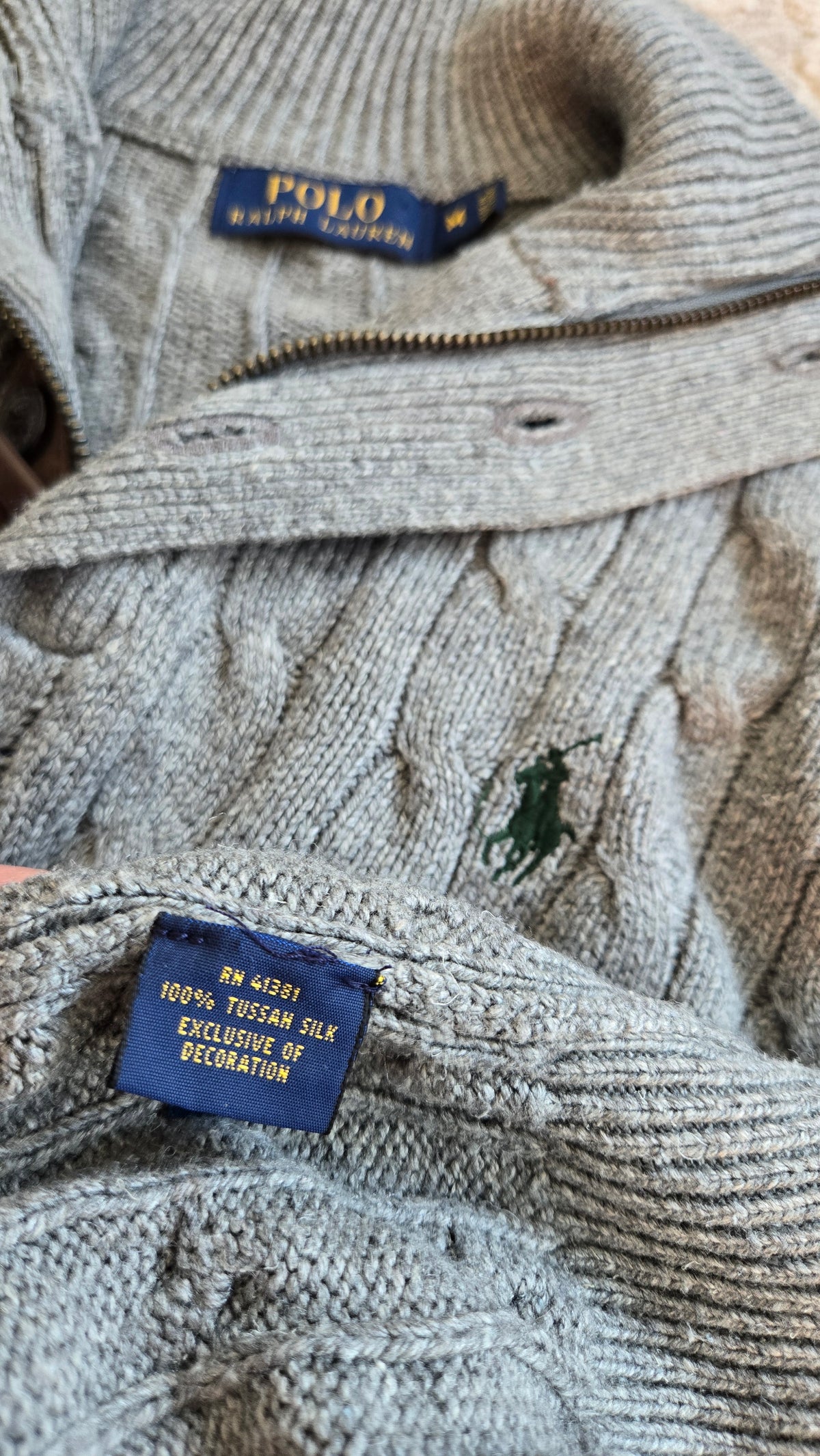 Polo Ralph Lauren Tussah Silk Cable Knit Sweater - Medium