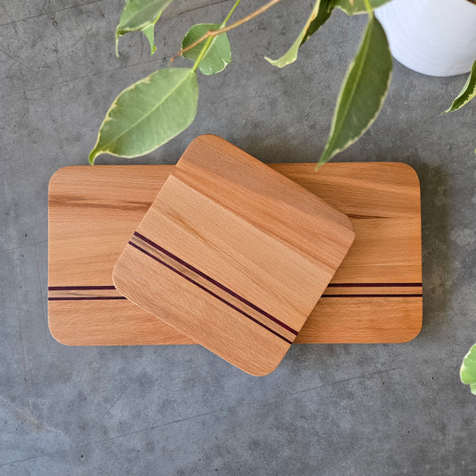 Purple Heart Cutting Board Two-Piece Set