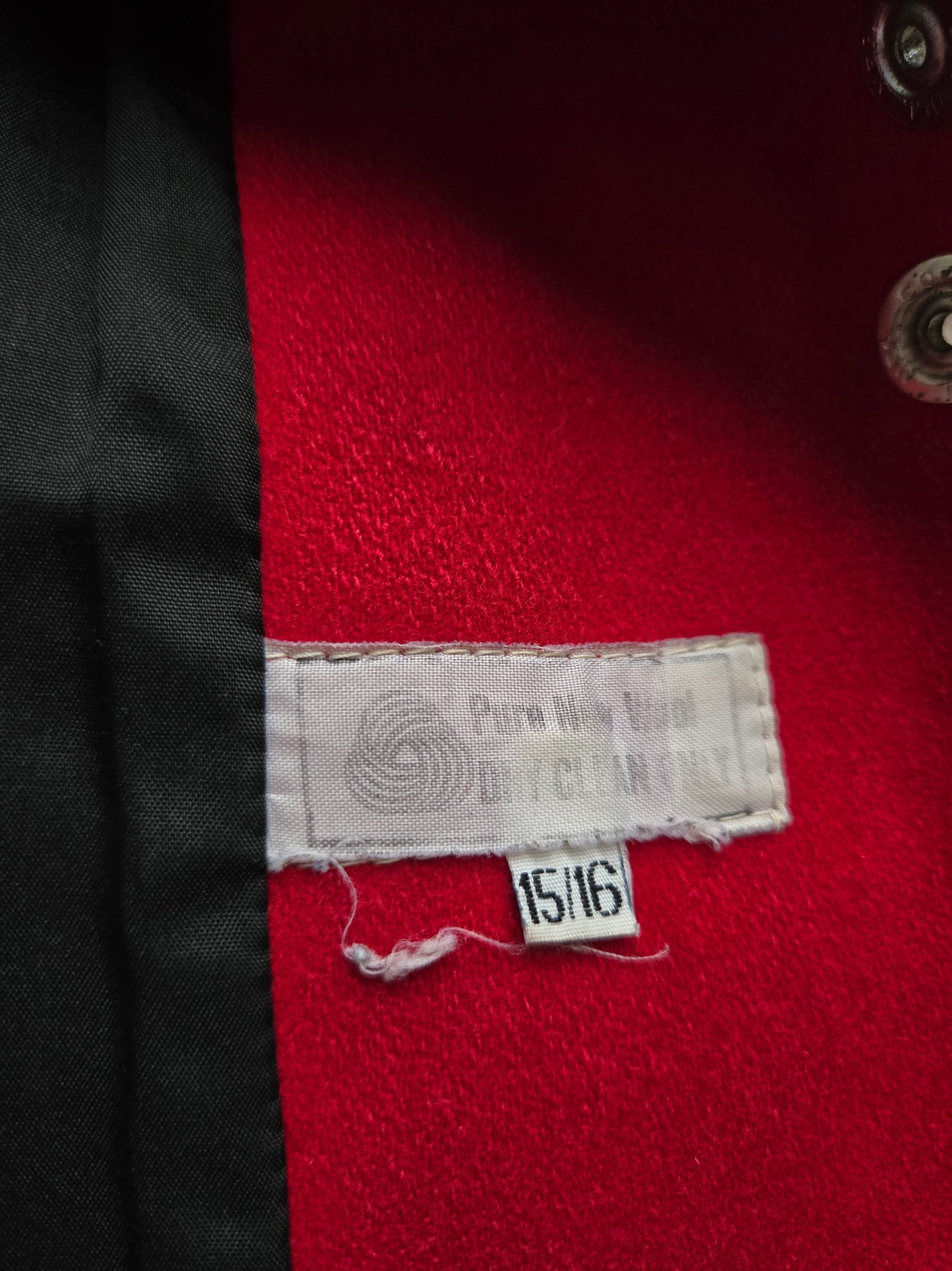 Vintage 1980s Geo Patch Wool Coat Made in Yugoslavia - 2XL