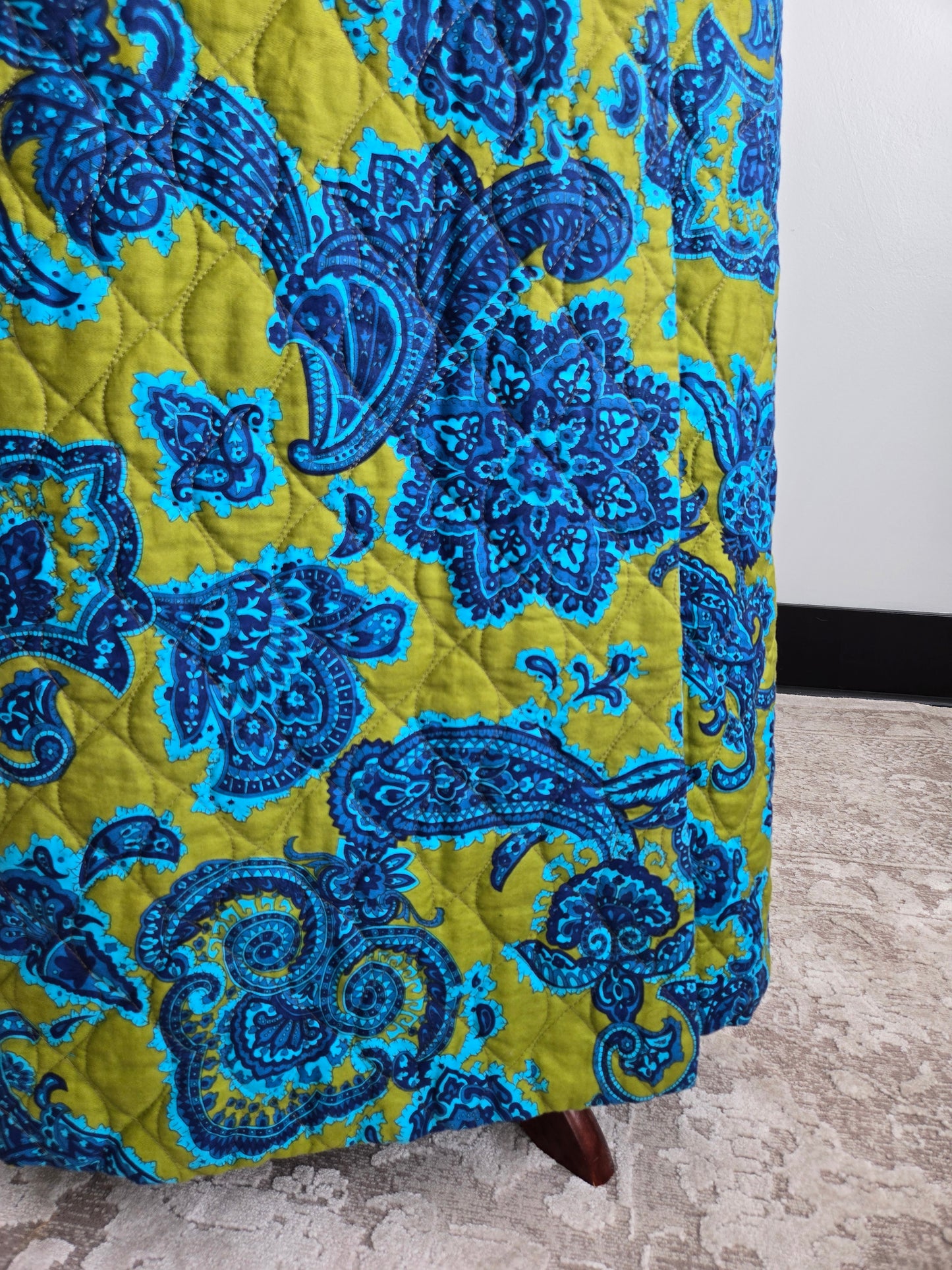 Vintage 1970s Quilted Wrap Skirt - W28"+