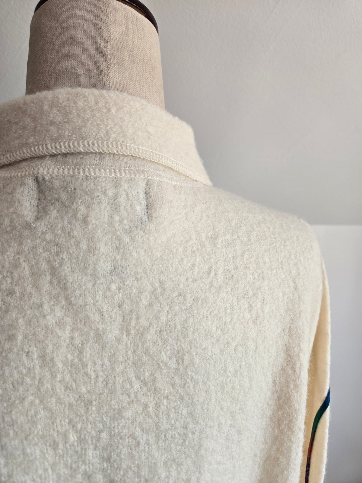 Vintage Sag Harbor Wool Cardigan with Colorful Detail - Large