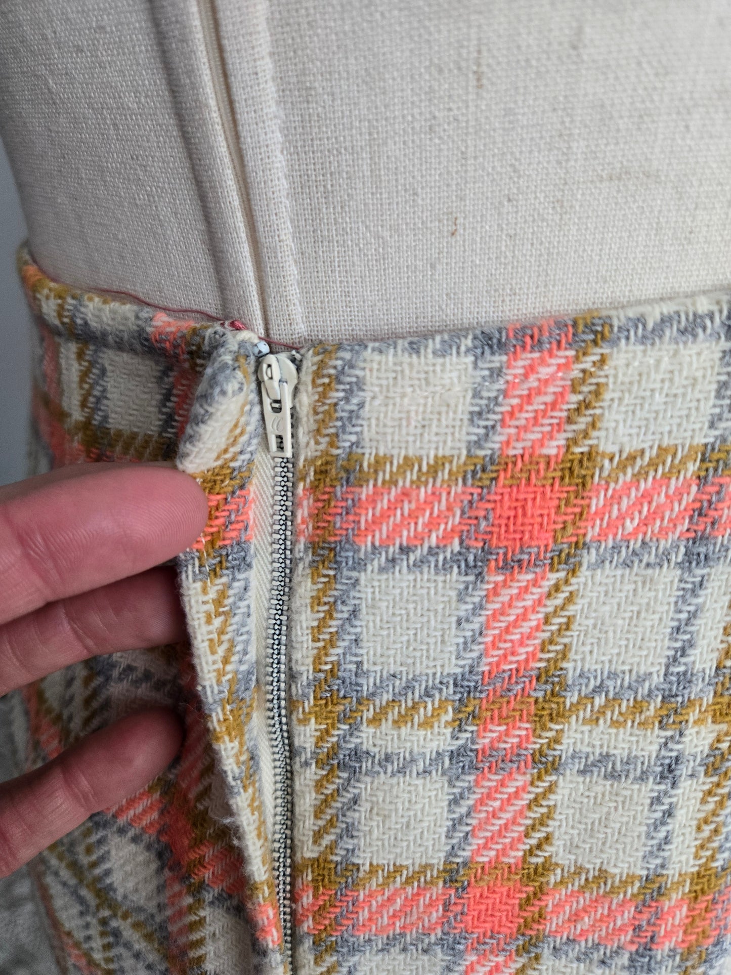 Vintage 70s Plaid Blazer and Skirt Two Piece Set - Medium/Large