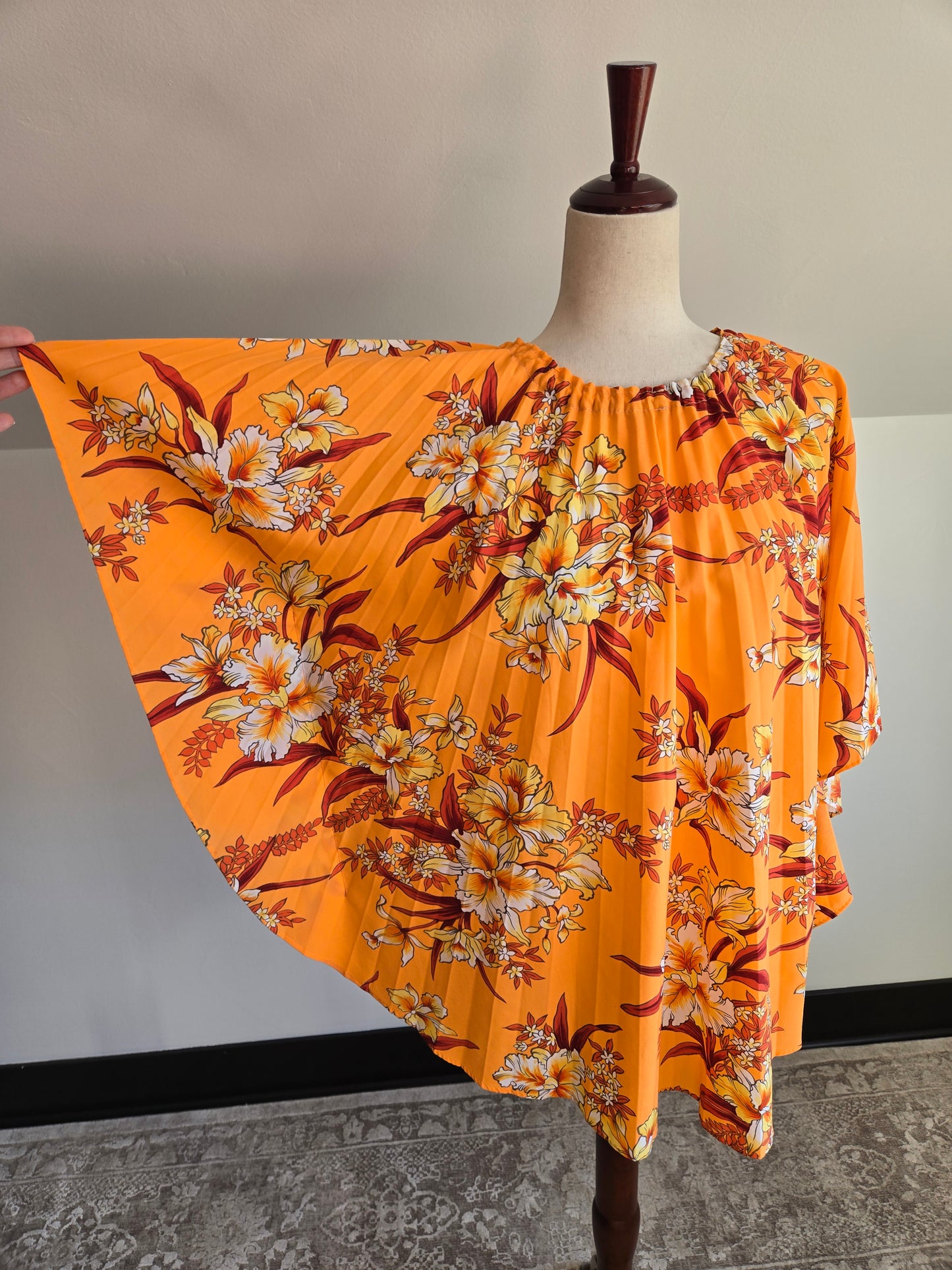 Vintage Hawaiian Palm Short Caftan - OS