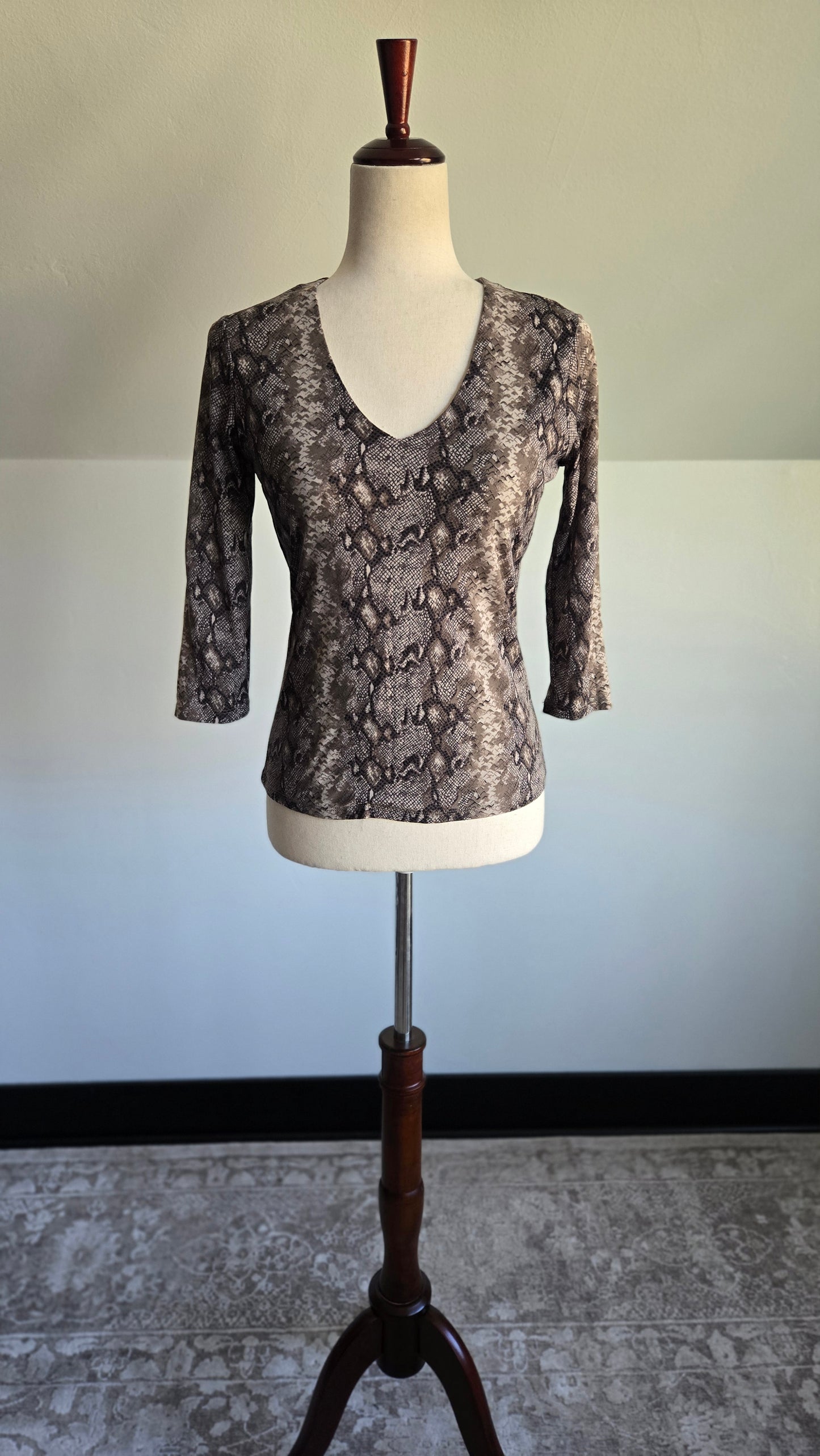 International Concepts 90s Mesh Snakeskin Top - S/M