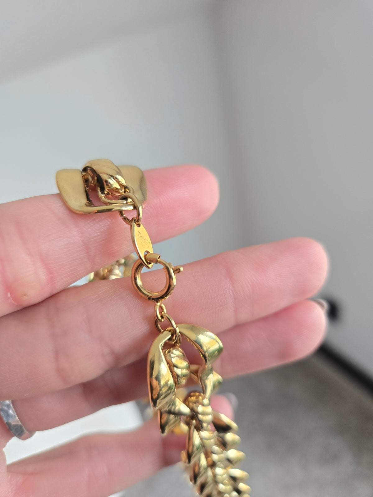 Trifari Vintage Gold Layered Chunky Necklace
