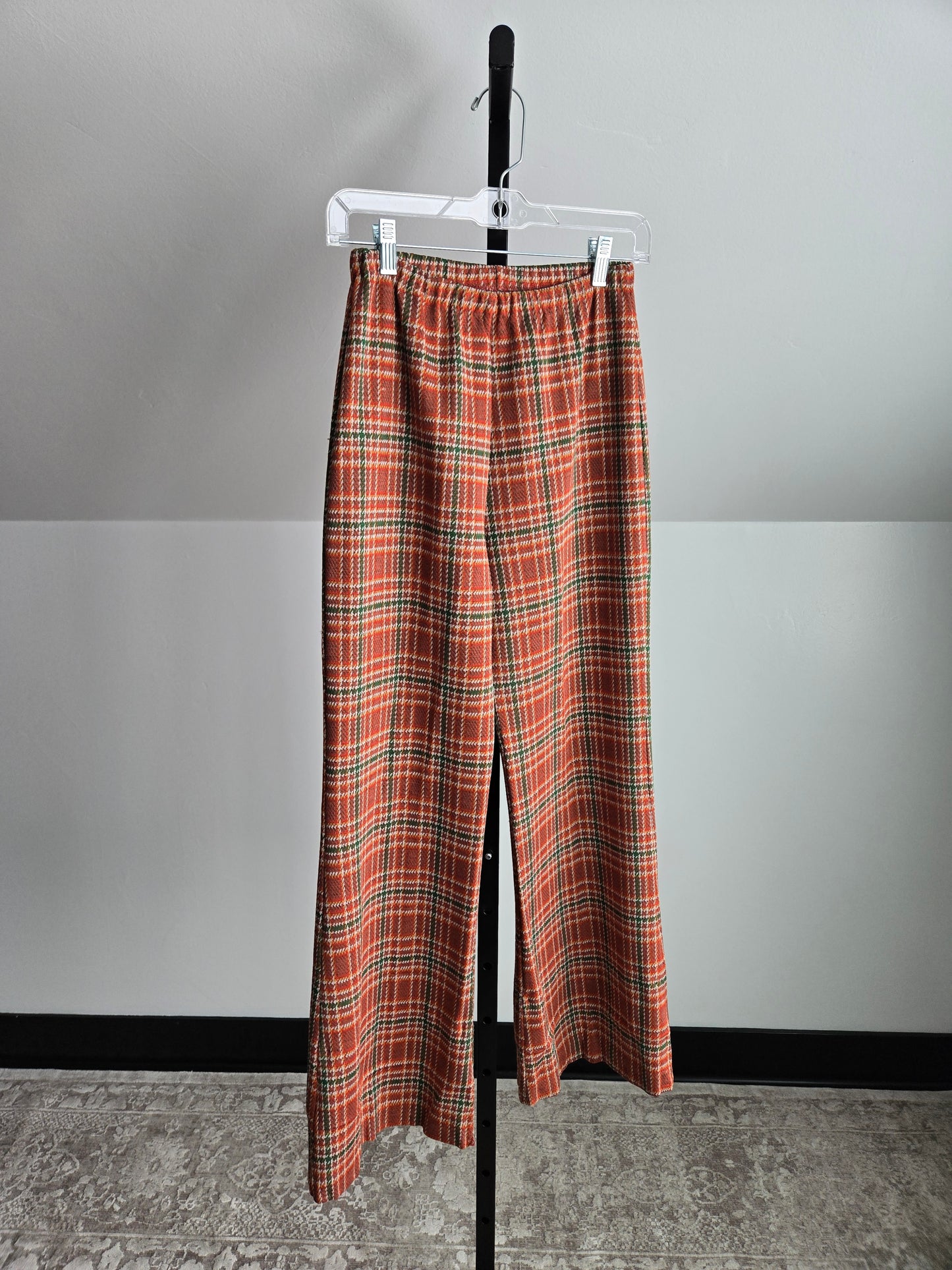 Flora Vintage 70s Plaid Two Piece Pant Set - Medium