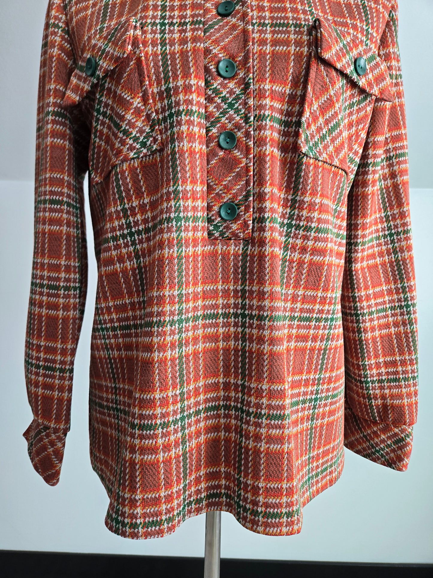 Flora Vintage 70s Plaid Two Piece Pant Set - Medium