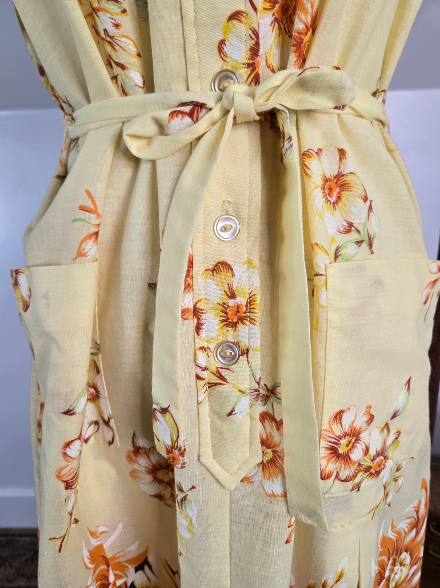 A Nancy Frock 60s Cotton House Dress - small/medium