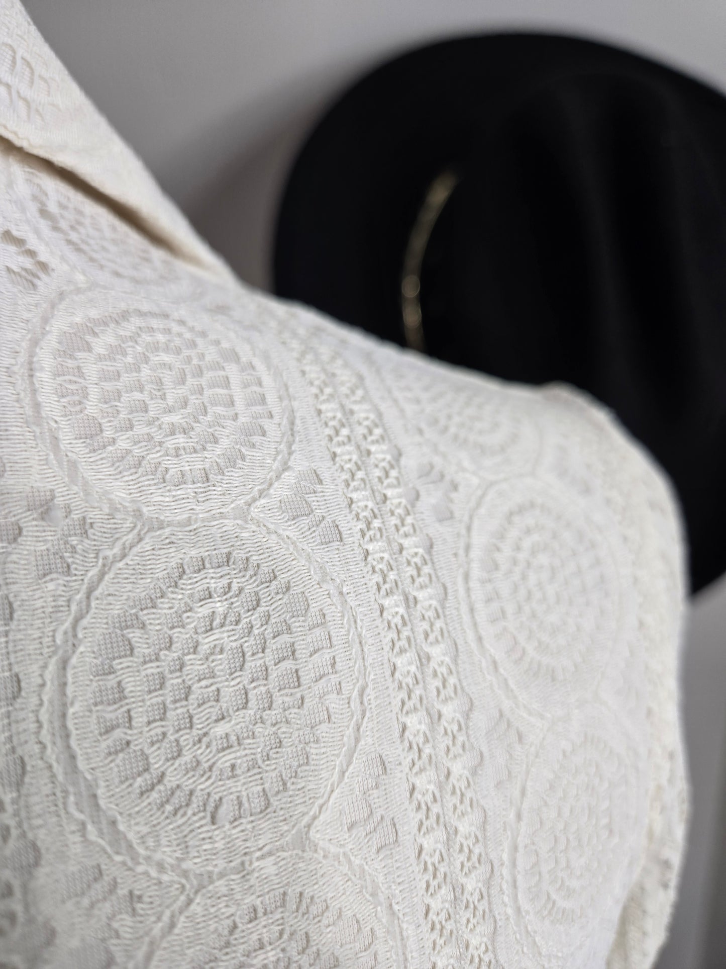 Alex Coleman Vintage 70s Lace Button Down Top - XS/S