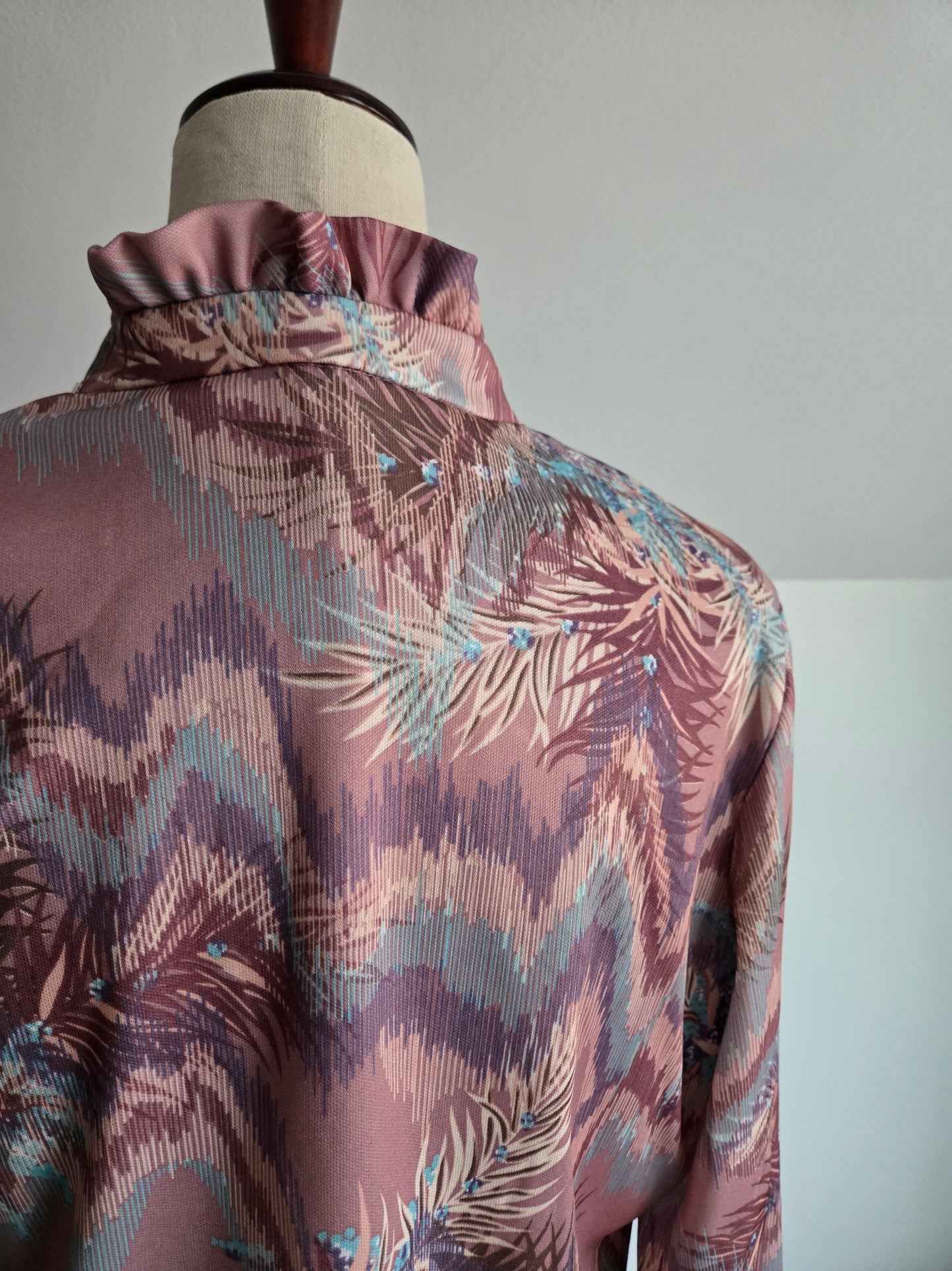 Vintage 70s Psychedelic Dress and Top Two Piece Set - Large