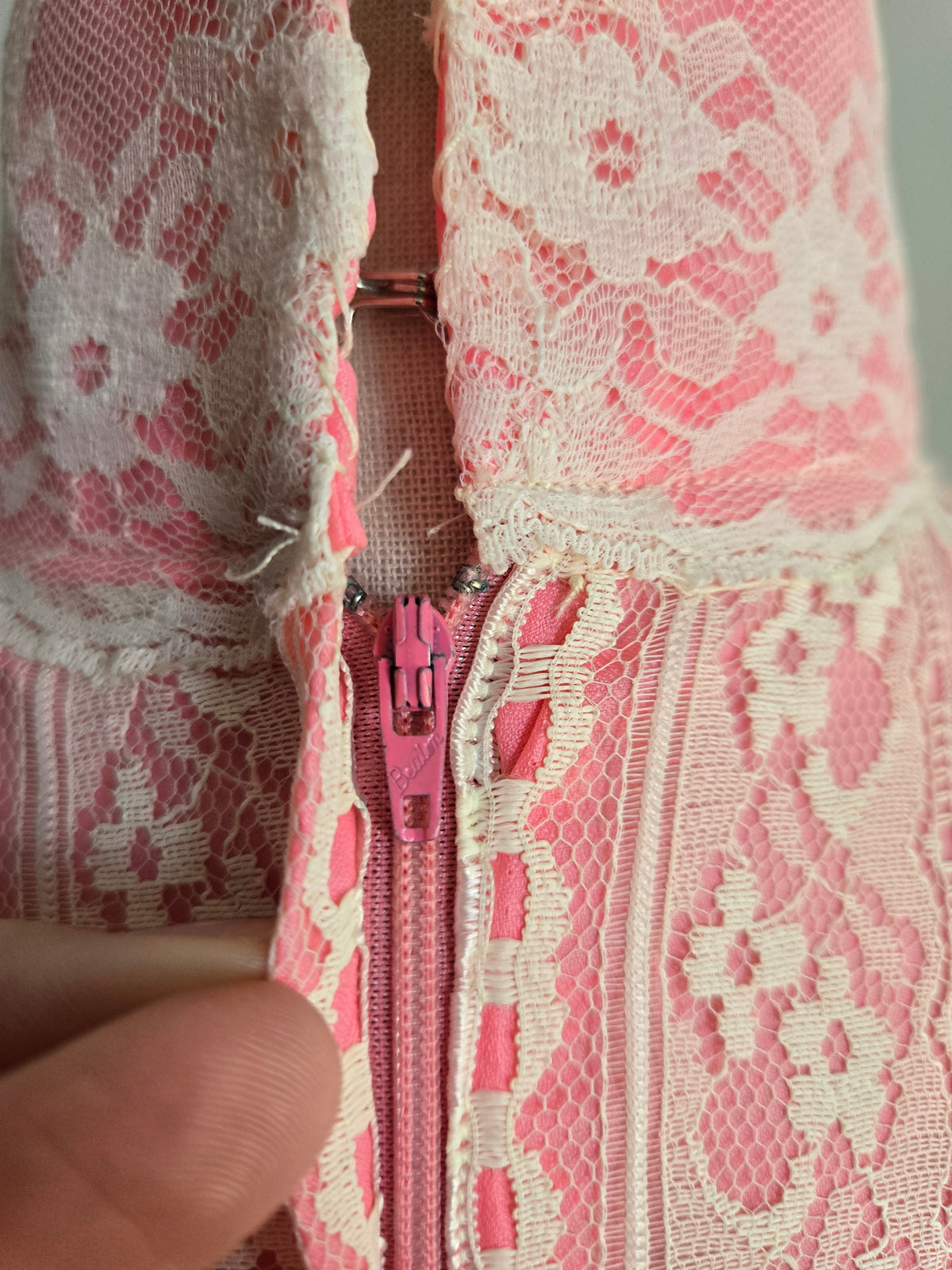 Vintage Pink Lace Victorian Style Dream of a Dress - Small