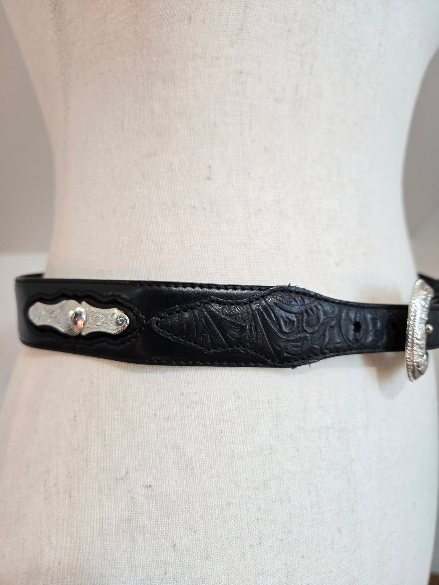 Resistol Black Leather Western Belt - W28-31"