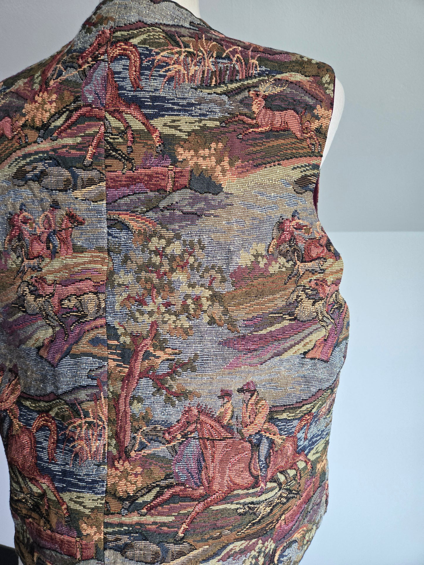 Equestrian Tapestry Hand Made Vest - M/L