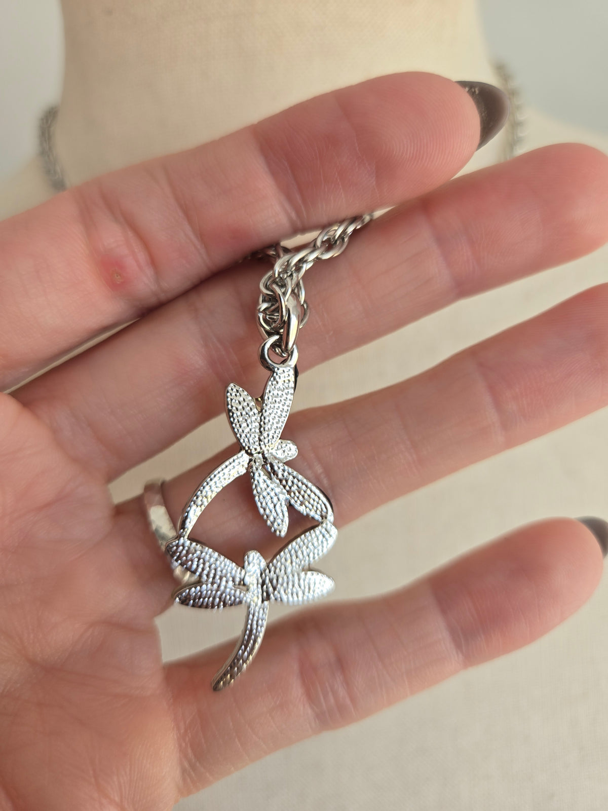 Double Dragonfly Whimsy Necklace