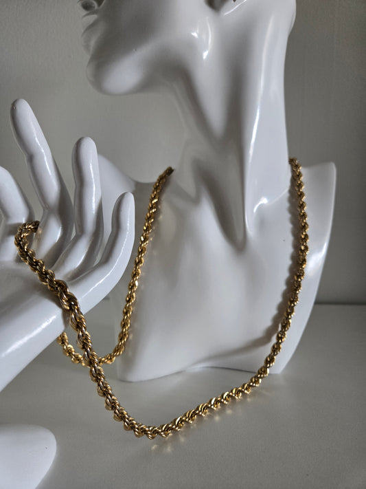 Napier Signed Long Gold Twisted Chain