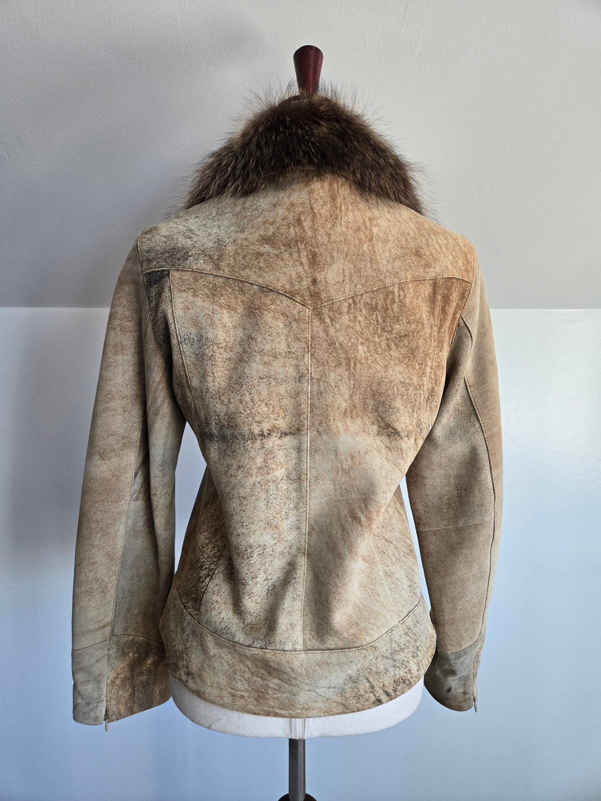 Reilly Olmes Genuine Leather Jacket with Real Fur Collar - XS/S