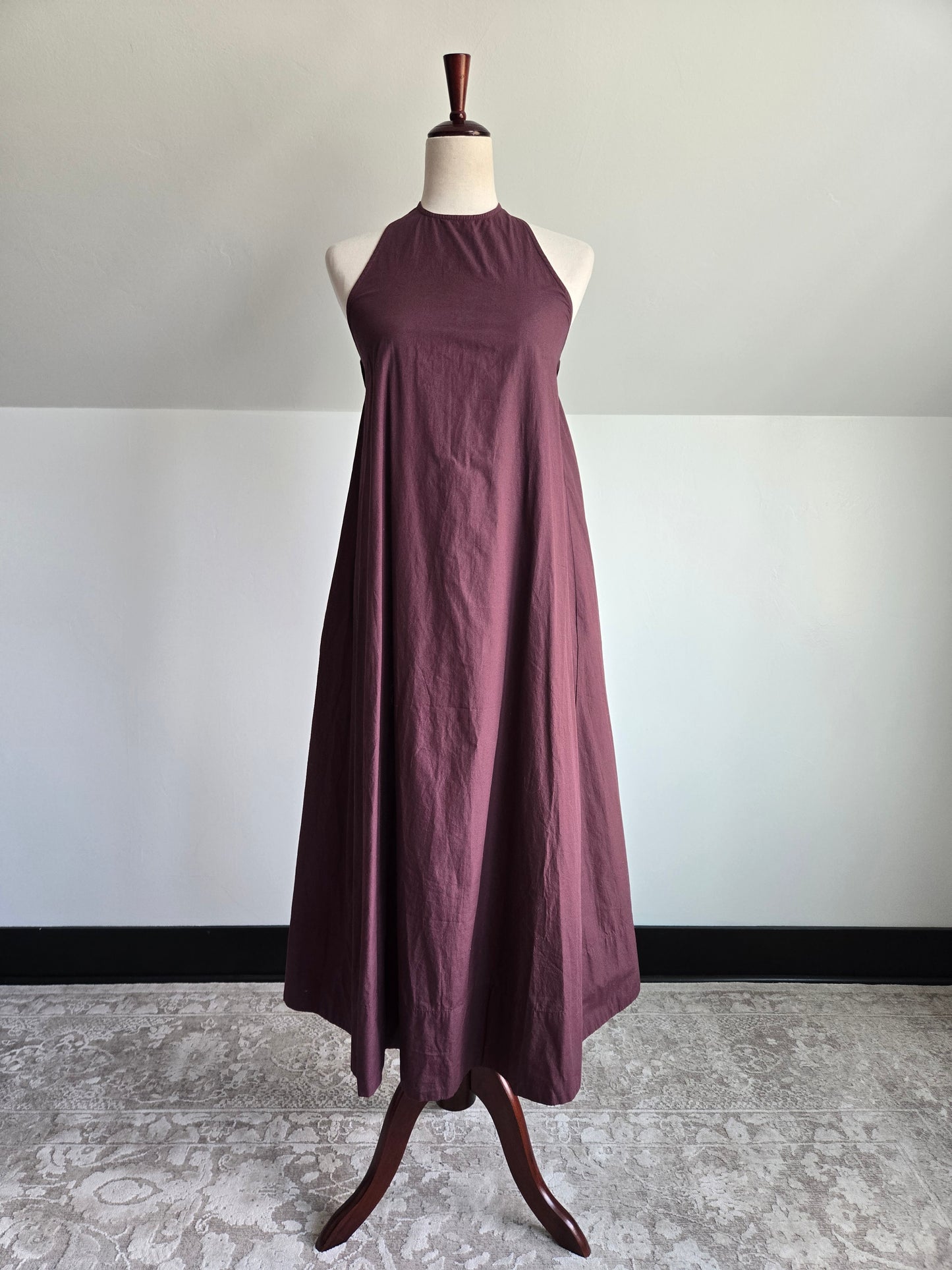 Free People Plum Purple Cotton Halter Dress - SX/S/M