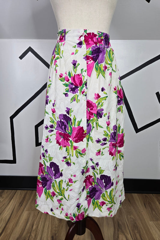 Kensington Square Vintage Floral Cotton Skirt - medium