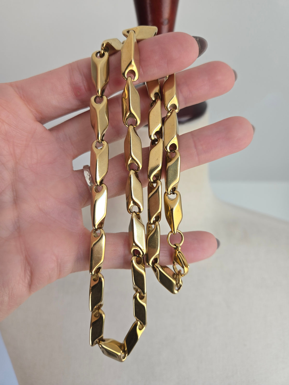 Heavy Solid Brass Linked Chain