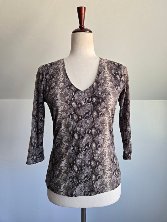 International Concepts 90s Mesh Snakeskin Top - S/M