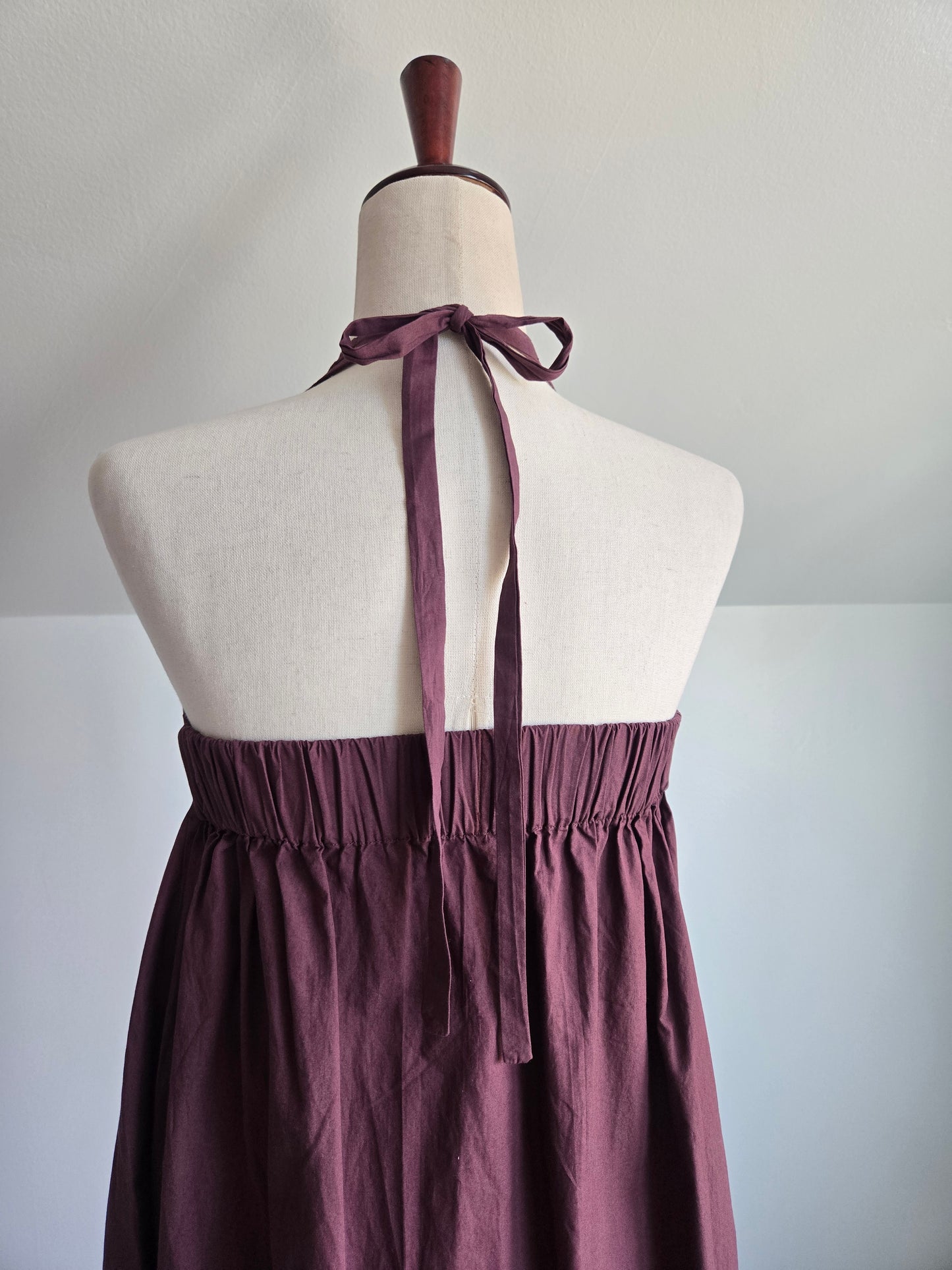 Free People Plum Purple Cotton Halter Dress - SX/S/M