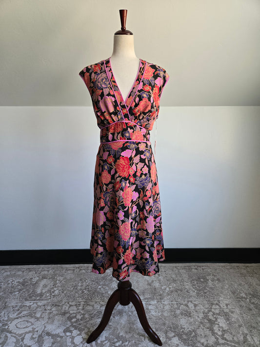Philip Dicaprio NWT Silk Y2K Floral Dress - Size 12