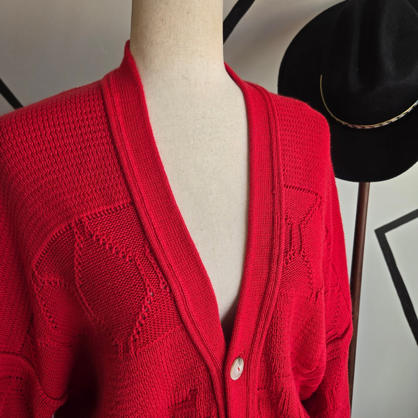 Pronto Uomo Vintage Made in Italy Red Cotton Blend Cardigan - large