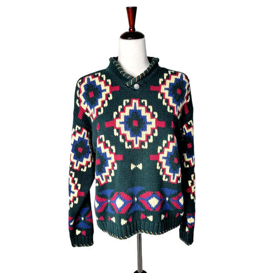 Vintage 90s Christopher & Banks Hand Embroidered Southwest Sweater - medium