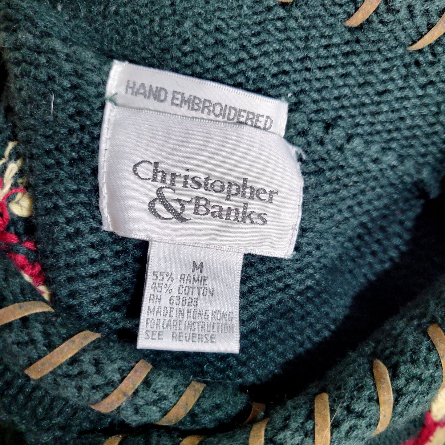 Vintage 90s Christopher & Banks Hand Embroidered Southwest Sweater - medium