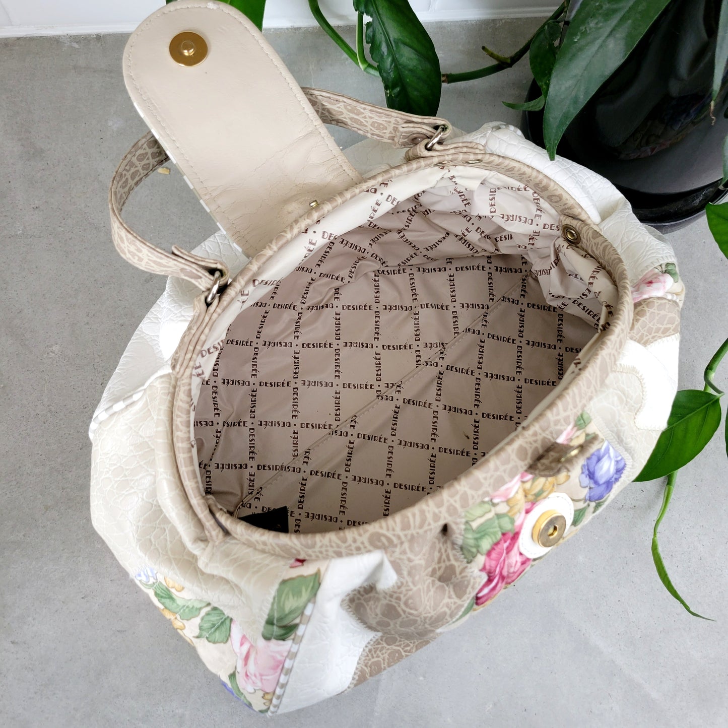 Vintage 70s Desiree Leather and Quilted Bag